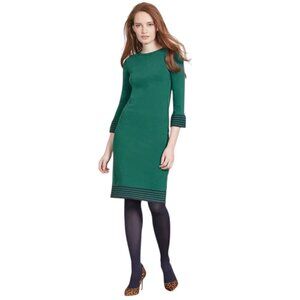 Boden Matilda Green Knitted Shift Dress Crewneck Women's Plus Size 14
